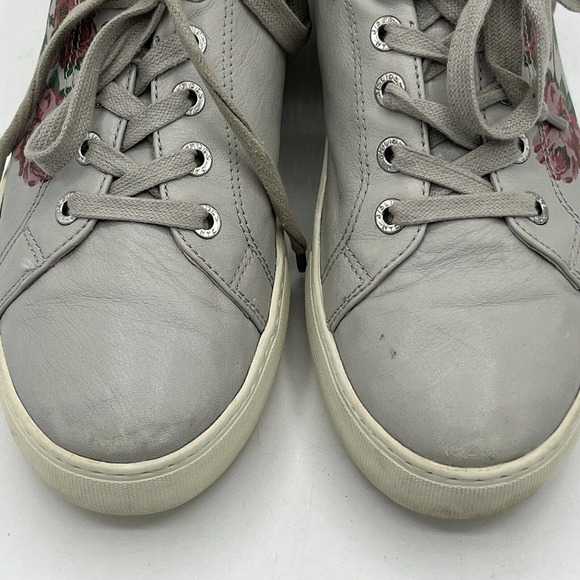 J/Slides Adel Floral Lace-Up Sneakers Leather Platform Shoe - Picture 4 of 12